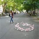 ARK140 (occupy-to be continued) site specific installation with concrete, iron, and plastic (POHL POSITION 2, Berlin) 2012